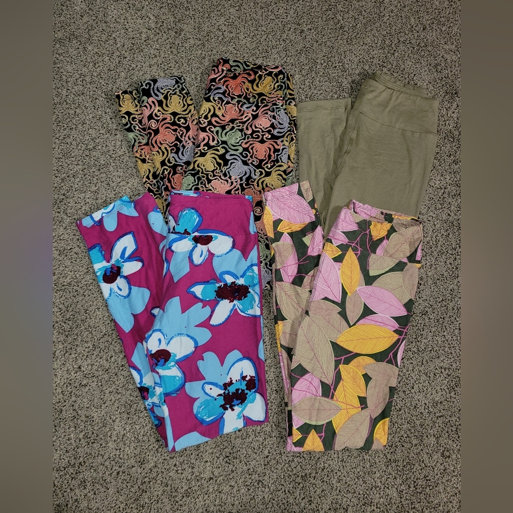 LuLaRoe Women's Leggings - Multicolor Floral and Abstract Patterns